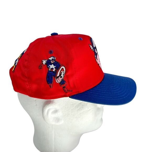 Vintage Captain America Marvel Comics 90s American Needle Hat Cap Blockhead - Picture 3 of 7